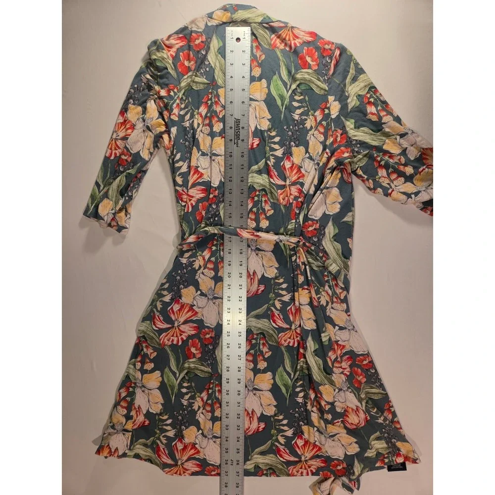 Milkmaid Goods Women's Floral Print Robe Size M Green Multi - Picture 11 of 11